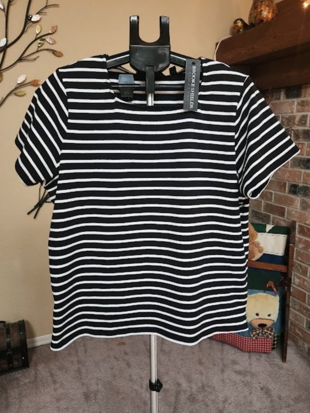 NWT Brooke Shields Timeless striped shirt sz XL